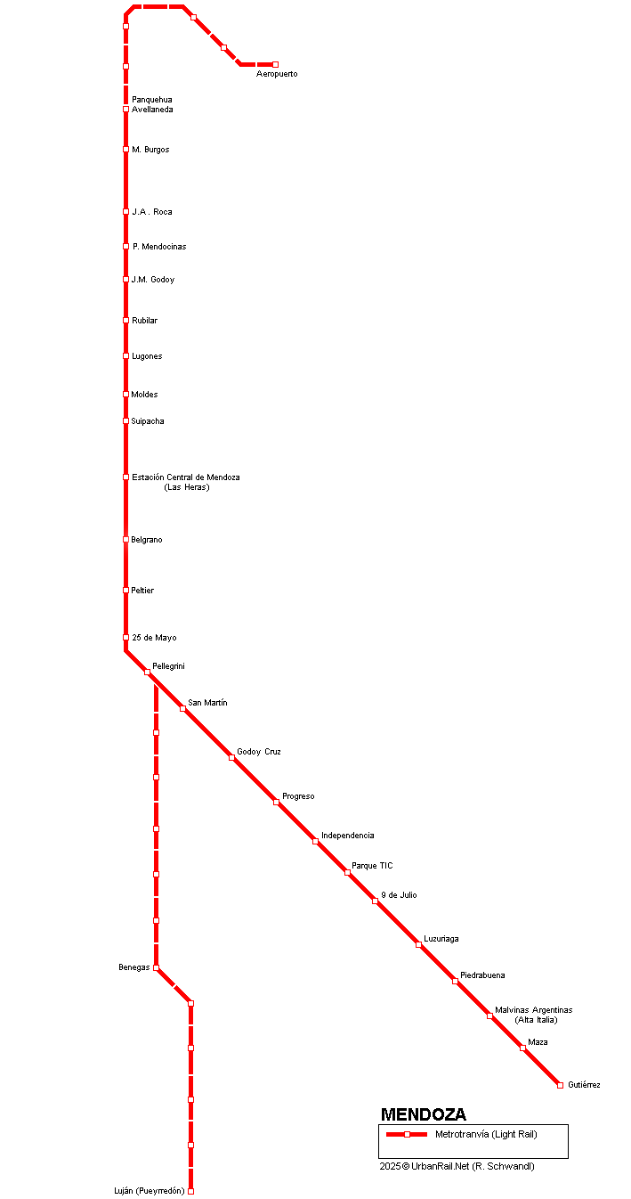 Mendoza light rail map